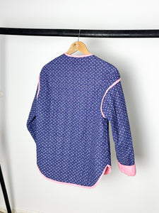 Quilted Jacket - Navy Geo and Pink Paisley