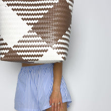 Load image into Gallery viewer, The Market Bag - Brown and White
