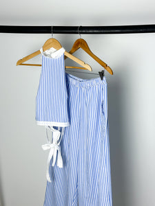 Halter Top - Blue and White Stripe