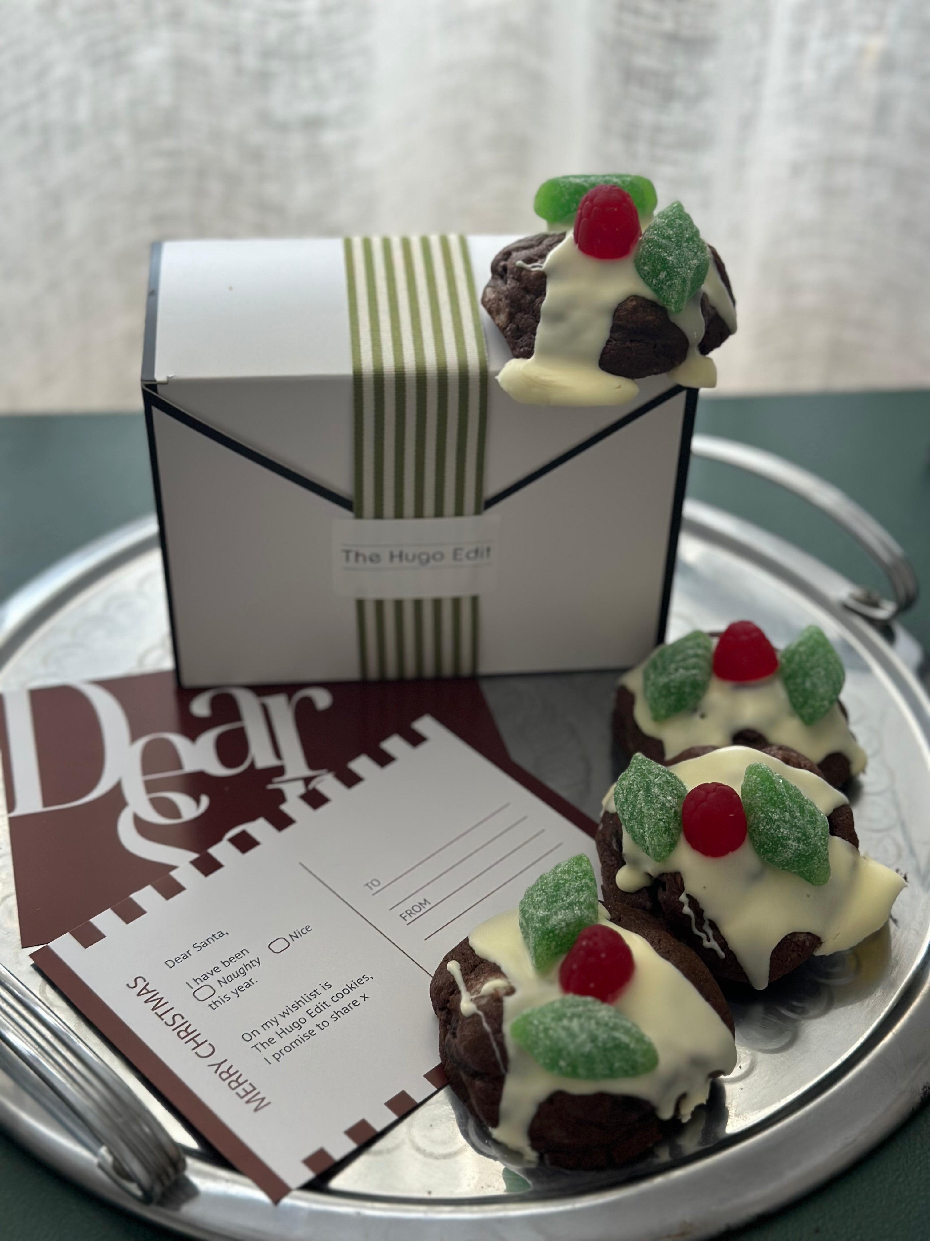 Christmas Pudding Chocolate Cookies - 4 Cookies