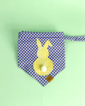 Load image into Gallery viewer, EASTER Dog Bandana - Purple Gingham Yellow Bunny
